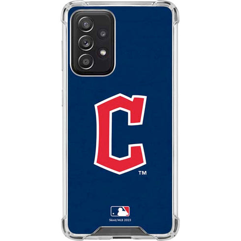 MLB Cleveland Guardians - Solid Distressed Galaxy A52 5G Clear Case