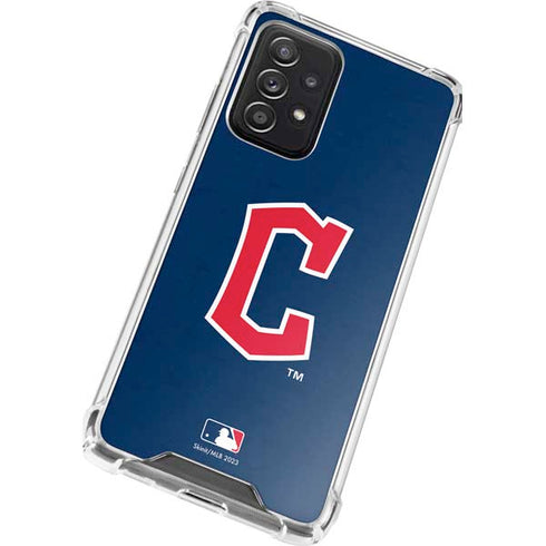 MLB Cleveland Guardians - Solid Distressed Galaxy A52 5G Clear Case