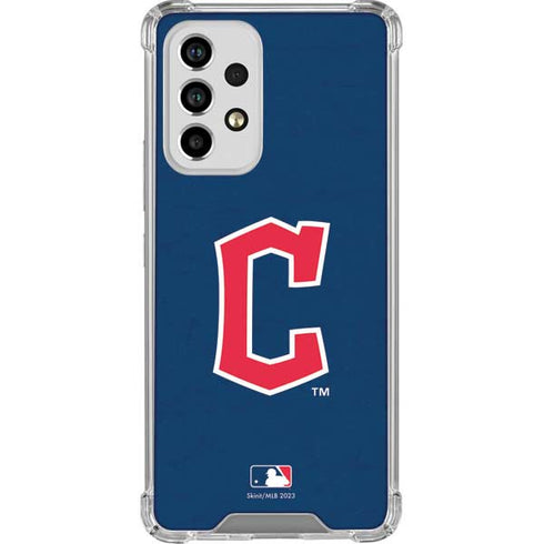 MLB Cleveland Guardians - Solid Distressed Galaxy A53 5G Clear Case