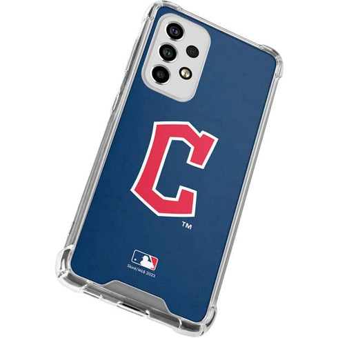 MLB Cleveland Guardians - Solid Distressed Galaxy A53 5G Clear Case