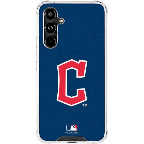 MLB Cleveland Guardians - Solid Distressed Galaxy A54 5G Clear Case