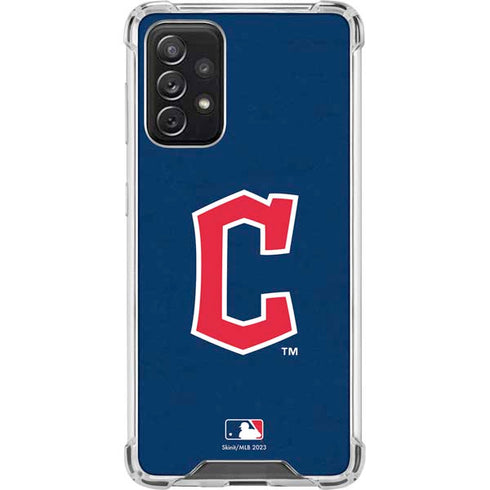 MLB Cleveland Guardians - Solid Distressed Galaxy A72 5G Clear Case
