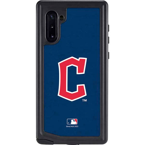 MLB Cleveland Guardians - Solid Distressed Galaxy Note 10 Waterproof Case