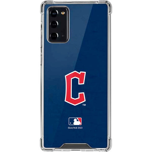 MLB Cleveland Guardians - Solid Distressed Galaxy Note20 5G Clear Case