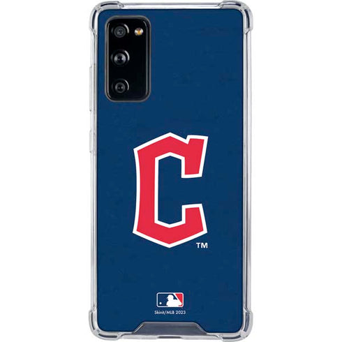 MLB Cleveland Guardians - Solid Distressed Galaxy S20 FE Clear Case