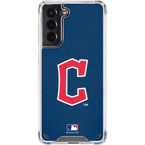 MLB Cleveland Guardians - Solid Distressed Galaxy S21 5G Clear Case
