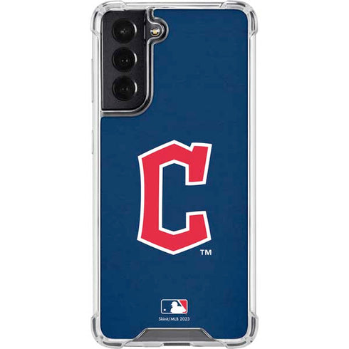 MLB Cleveland Guardians - Solid Distressed Galaxy S22 Clear Case