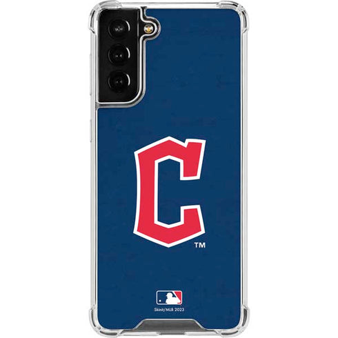 MLB Cleveland Guardians - Solid Distressed Galaxy S22 Plus Clear Case