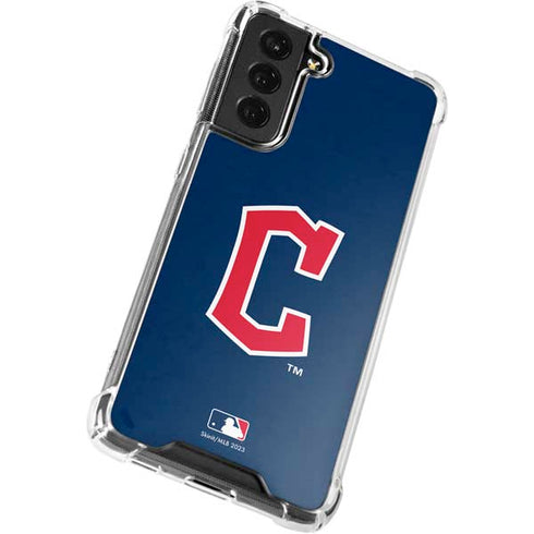 MLB Cleveland Guardians - Solid Distressed Galaxy S22 Plus Clear Case