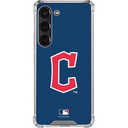 MLB Cleveland Guardians - Solid Distressed Galaxy S23 Clear Case
