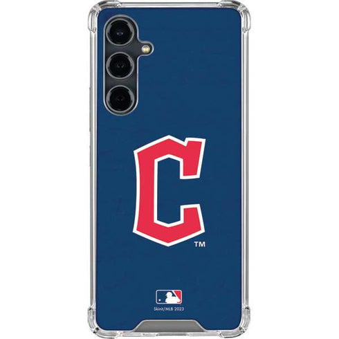 MLB Cleveland Guardians - Solid Distressed Galaxy S23 FE Clear Case