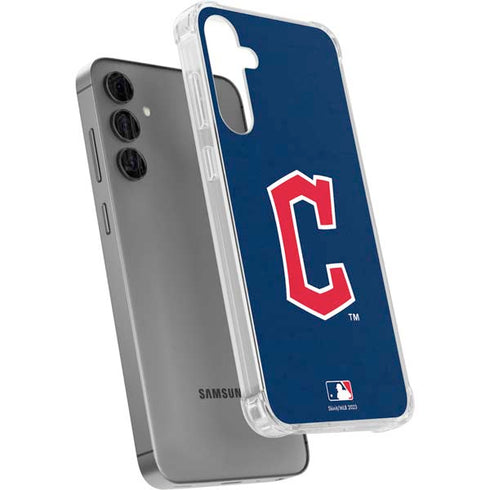 MLB Cleveland Guardians - Solid Distressed Galaxy S24 Plus Clear Case