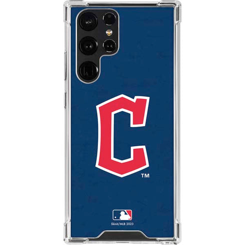 MLB Cleveland Guardians - Solid Distressed Galaxy S24 Ultra Clear Case