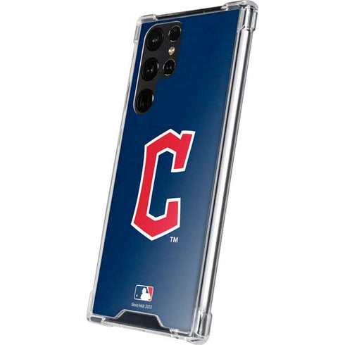 MLB Cleveland Guardians - Solid Distressed Galaxy S24 Ultra Clear Case