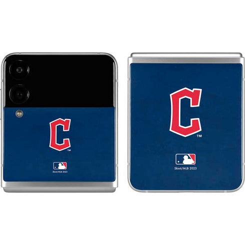 MLB Cleveland Guardians - Solid Distressed Galaxy Z Flip4 5G Skin
