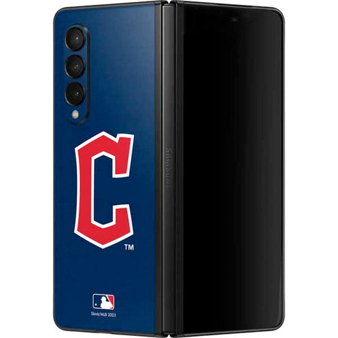 MLB Cleveland Guardians - Solid Distressed Galaxy Z Fold3 5G Skin