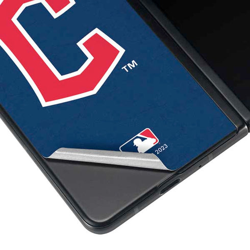 MLB Cleveland Guardians - Solid Distressed Galaxy Z Fold4 5G Skin