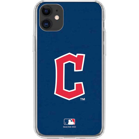 MLB Cleveland Guardians - Solid Distressed iPhone 11 Clear Case
