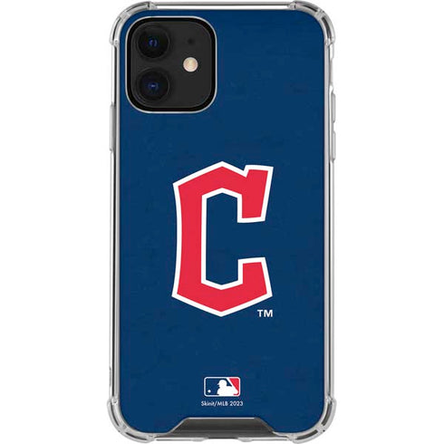 MLB Cleveland Guardians - Solid Distressed iPhone 12 Mini Clear Case