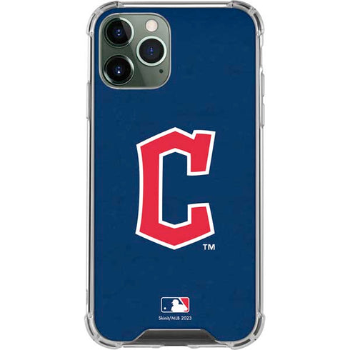 MLB Cleveland Guardians - Solid Distressed iPhone 12 Pro Max Clear Case