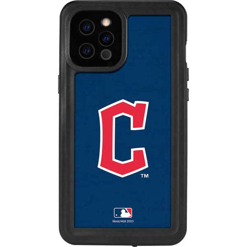 MLB Cleveland Guardians - Solid Distressed iPhone 12 Pro Max Waterproof Case