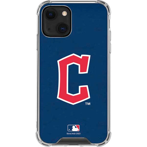 MLB Cleveland Guardians - Solid Distressed iPhone 13 Clear Case