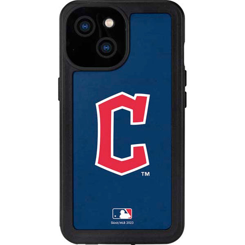 MLB Cleveland Guardians - Solid Distressed iPhone 13 Mini Waterproof Case