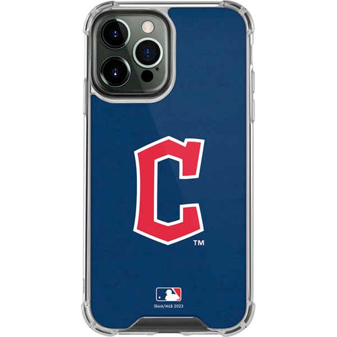 MLB Cleveland Guardians - Solid Distressed iPhone 13 Pro Max Clear Case