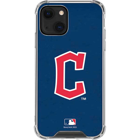 MLB Cleveland Guardians - Solid Distressed iPhone 14 Plus Clear Case