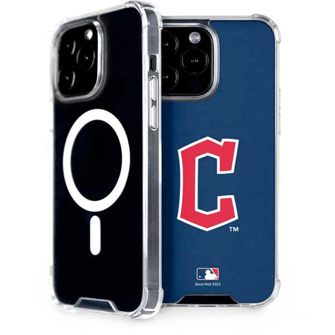 MLB Cleveland Guardians - Solid Distressed iPhone 14 Pro Max MagSafe Case