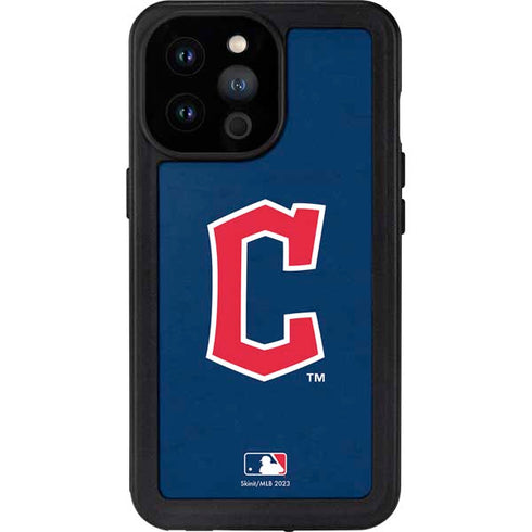 MLB Cleveland Guardians - Solid Distressed iPhone 14 Pro Max Waterproof Case