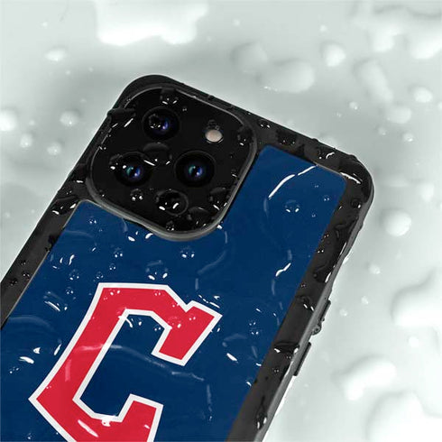 MLB Cleveland Guardians - Solid Distressed iPhone 14 Pro Max Waterproof Case