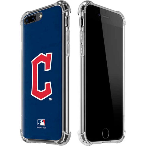 MLB Cleveland Guardians - Solid Distressed iPhone 7/8 Plus Clear Case
