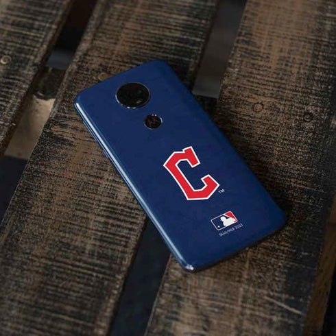 MLB Cleveland Guardians - Solid Distressed Moto E5 Plus Skin