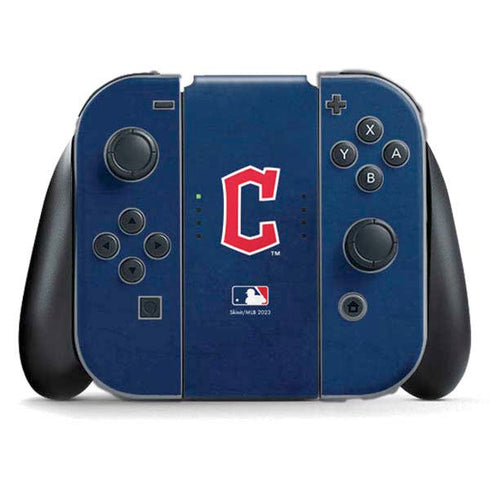 MLB Cleveland Guardians - Solid Distressed Nintendo Switch (2017-2021) Joy-Con Controller Skin