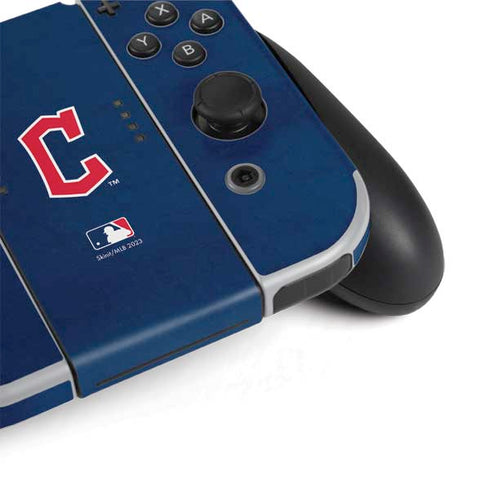 MLB Cleveland Guardians - Solid Distressed Nintendo Switch OLED (2021) Skin