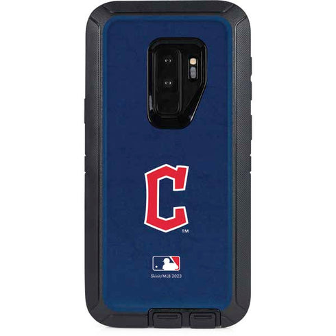 MLB Cleveland Guardians - Solid Distressed Otterbox Defender Galaxy Skin