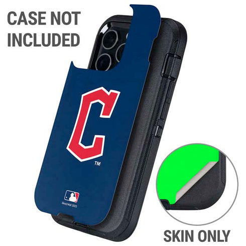 MLB Cleveland Guardians - Solid Distressed Otterbox Defender iPhone Skin