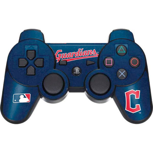 MLB Cleveland Guardians - Solid Distressed PS3 Dual Shock wireless controller Skin