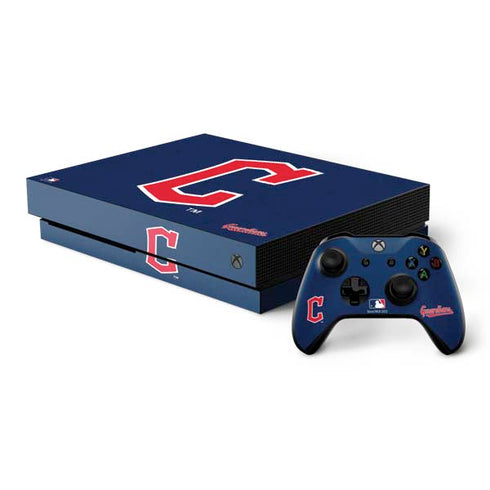 MLB Cleveland Guardians - Solid Distressed Xbox One X Bundle Skin