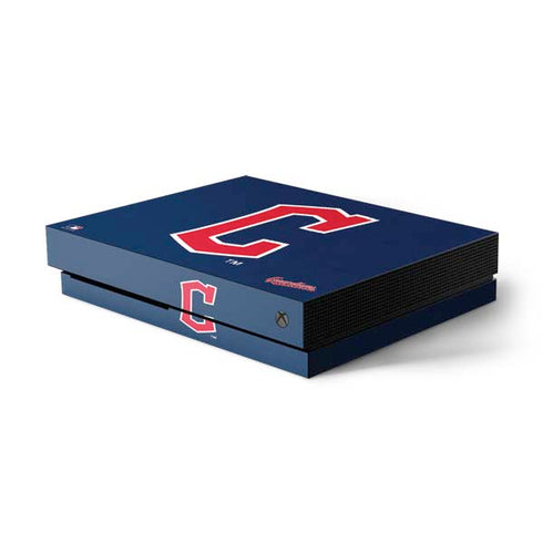 MLB Cleveland Guardians - Solid Distressed Xbox One X Console Skin