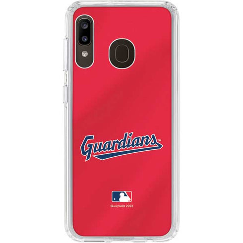 MLB Cleveland Guardians Alternate Road Jersey Galaxy A20 Clear Case