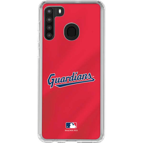 MLB Cleveland Guardians Alternate Road Jersey Galaxy A21 Clear Case