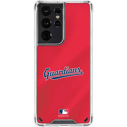MLB Cleveland Guardians Alternate Road Jersey Galaxy S21 Ultra 5G Clear Case