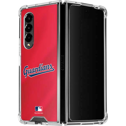 MLB Cleveland Guardians Alternate Road Jersey Galaxy Z Fold4 5G Clear Case
