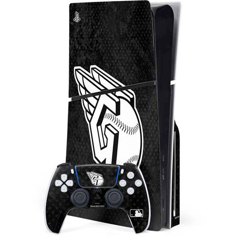 MLB Cleveland Guardians Dark Wash PS5 Slim Disk Bundle Skin