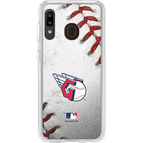 MLB Cleveland Guardians Game Ball Galaxy A20 Clear Case