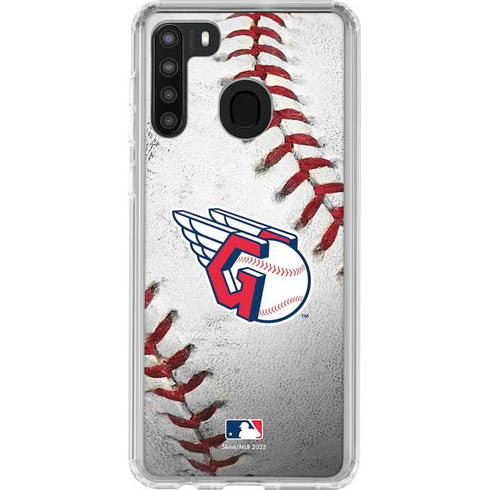 MLB Cleveland Guardians Game Ball Galaxy A21 Clear Case
