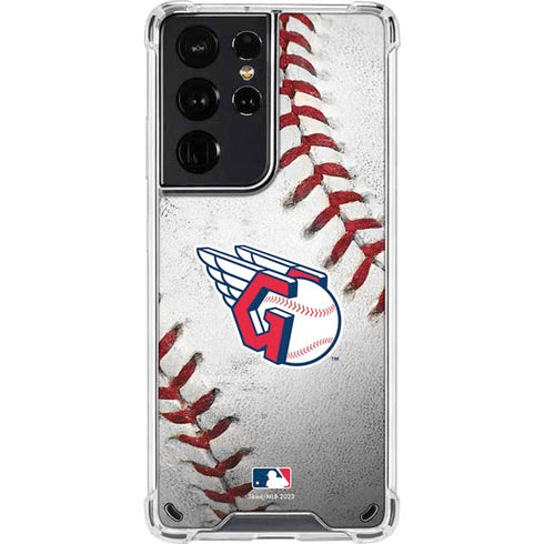 MLB Cleveland Guardians Game Ball Galaxy S21 Ultra 5G Clear Case