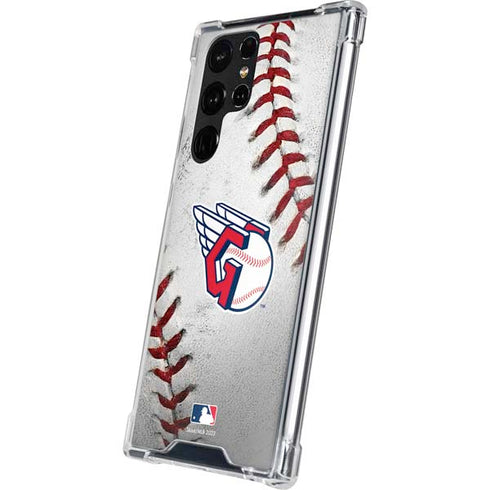 MLB Cleveland Guardians Game Ball Galaxy S22 Ultra Clear Case